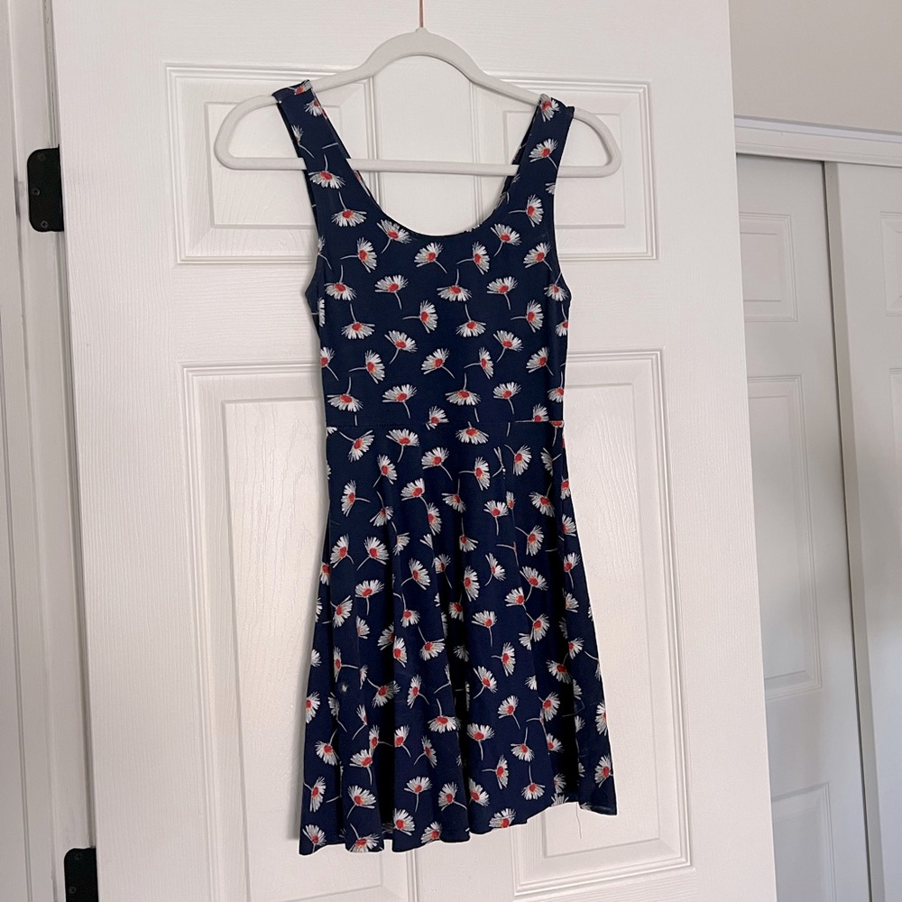 La Hearts navy blue floral dress (S)
